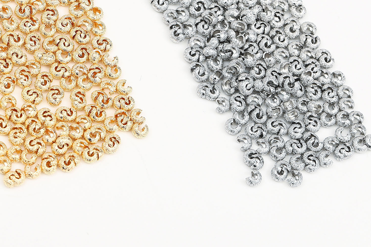 Sandblasting Gold Plated 4mm Crimp Covers
