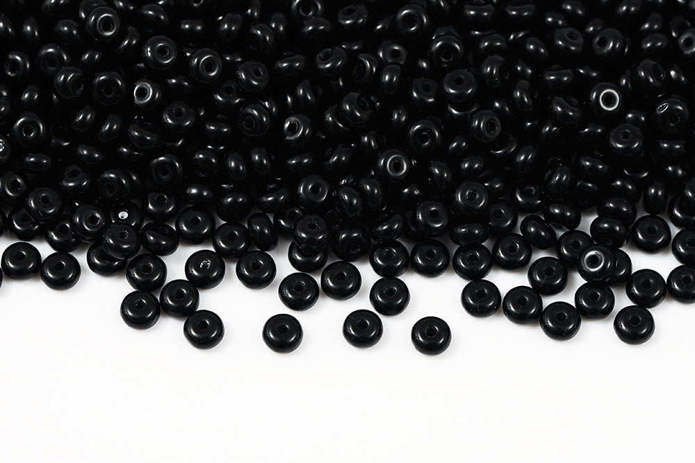 Spacer 2.5×4mm Black 1-Hole Czech Beads
