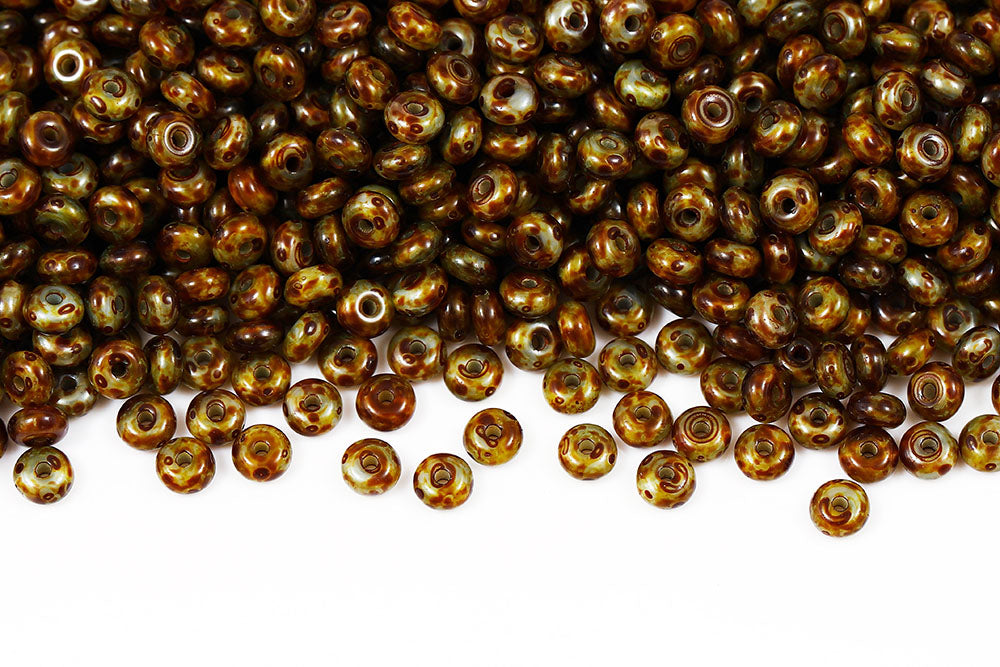 Spacer 2.5×4mm Opal Blue Travertin 1-Hole Czech Beads