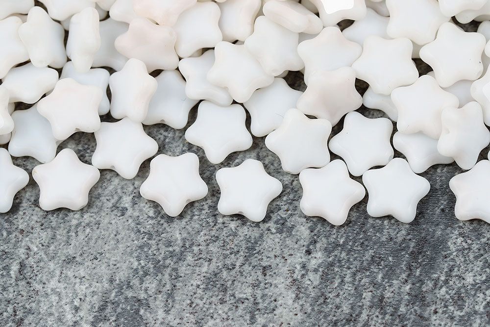 Stars 12mm Chalk Pink Mixed Matt 1-Hole Czech Beads