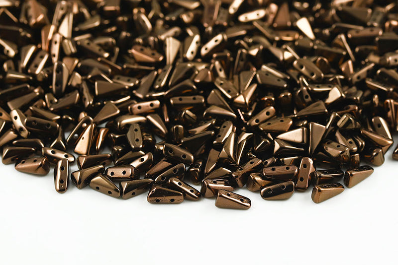 Vexolo 8×5mm Jet Bronze 2-Hole Czech Beads