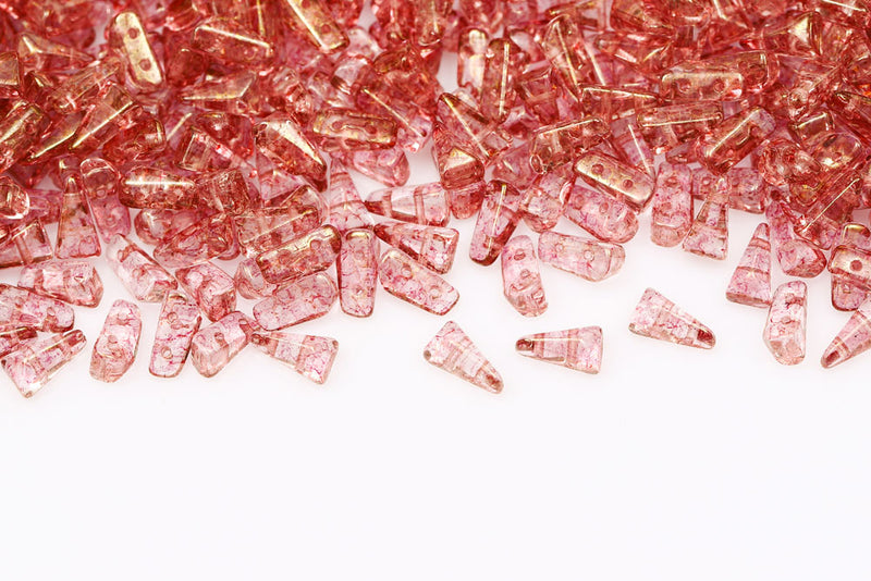 Vexolo 8×5mm Crystal Red Terracotta 2-Hole Czech Beads