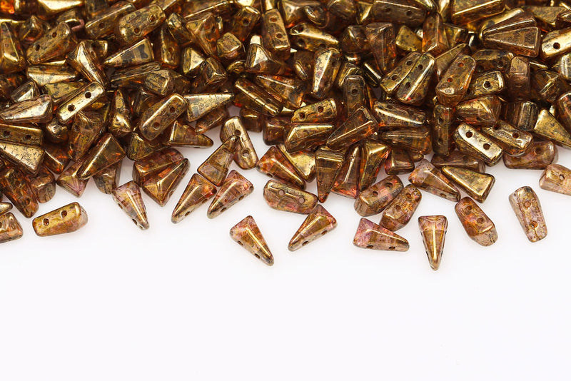Vexolo 8×5mm Crystal Senegal Brown-purple 2-Hole Czech Beads