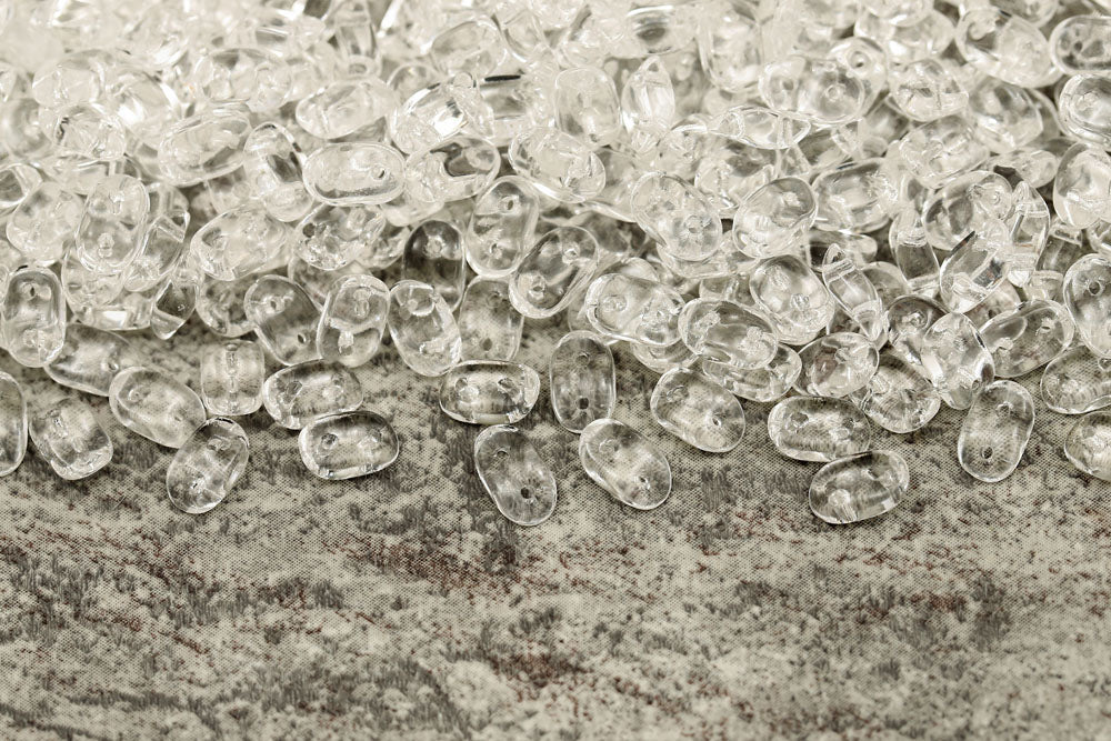 Wave 3×7mm Crystal 2-Hole Czech Beads