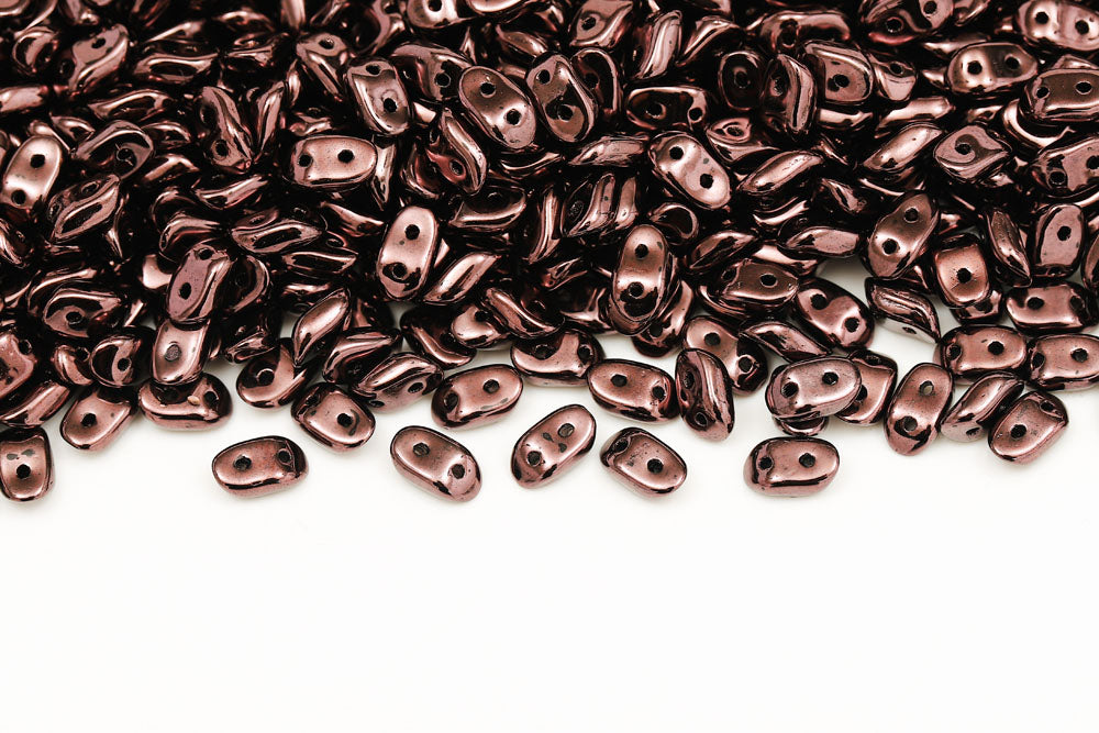 Wave 3×7mm Vega On Jet 2-Hole Czech Beads