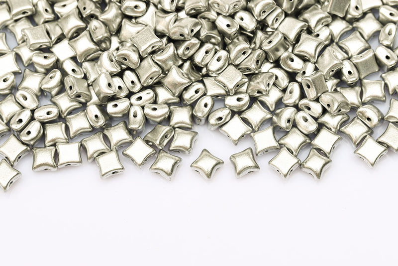 Wibeduo 8×8mm Crystal Vintage Aluminium 2-hole Czech Beads