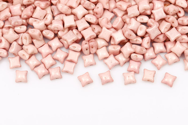 Wibeduo 8×8mm Chalk Lila Luster 2-Hole Czech Beads