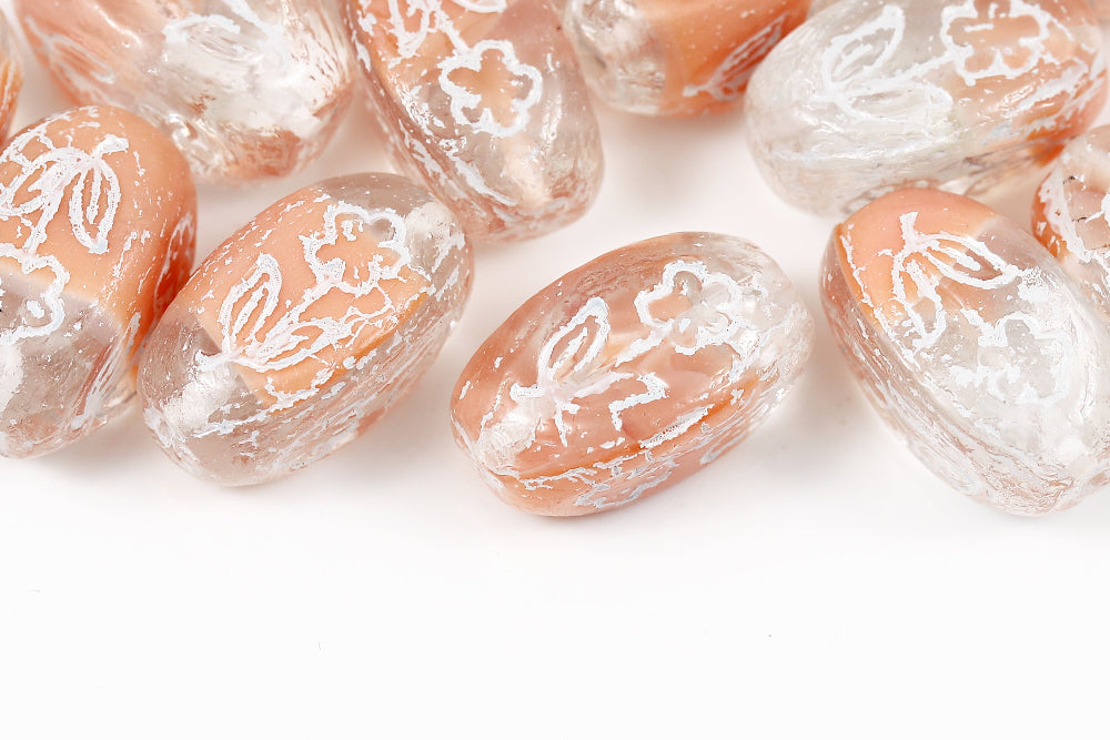 Vase 16×11mm Crystal Rose Mixed With White 1-hole Czech Beads