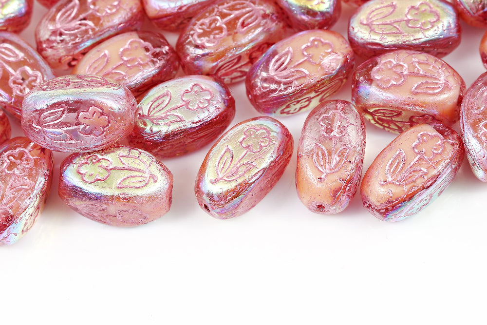 Vase 16×11mm Crystal Rose Mixed AB Full With Pink 1-hole Czech Beads