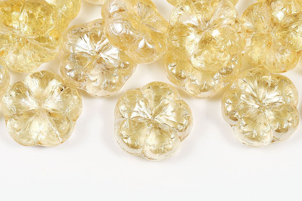Bombax Flowers 17mm Crystal Blond Flare 1-Hole Czech Beads