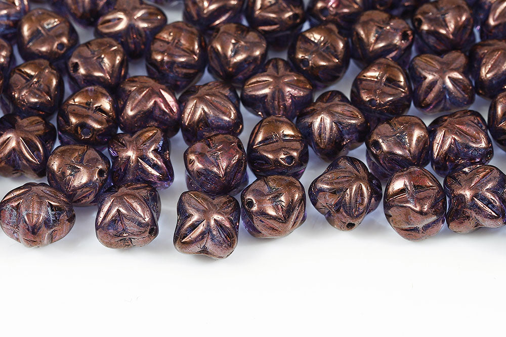 Cloves 8mm Vega On Crystal 1-Hole Czech Beads