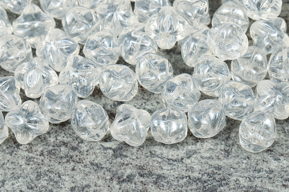 Cloves 8mm Crystal White Luster 1-Hole Czech Beads