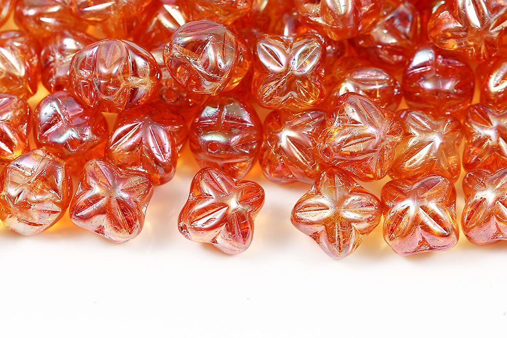 Cloves 8mm Crystal Apricot Full 1-Hole Czech Beads