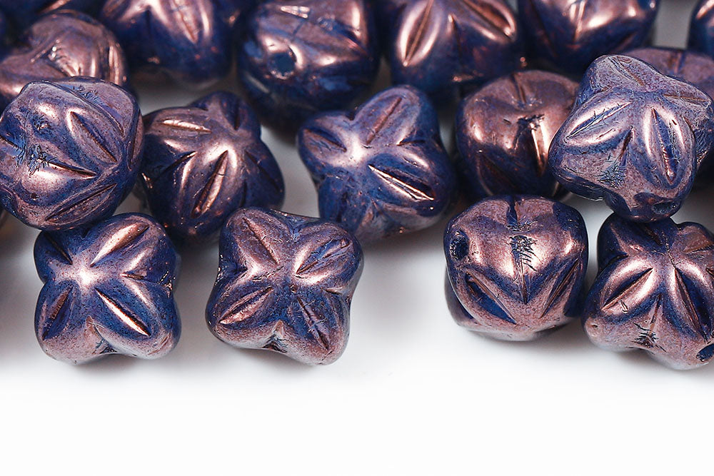 Cloves 8mm Vega On Opal White 1-Hole Czech Beads