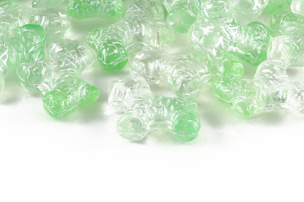 Schnauzer 19×17mm Crystal Mint Mixed With White 1-Hole Czech Beads