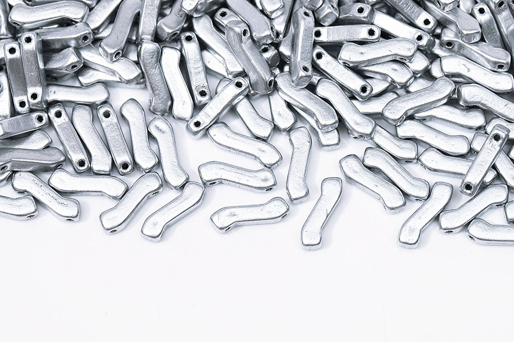 Z Beads 3×10mm Crystal Vintage Silver 2-Hole Czech Beads