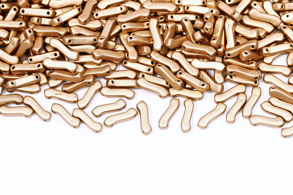 Z Beads 3×10mm Crystal Bronze Pale Gold 2-Hole Czech Beads