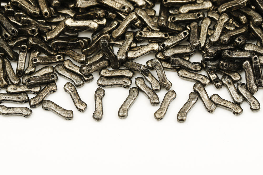 Z Beads 3×10mm Crystal Antique Silver 2-Hole Czech Beads