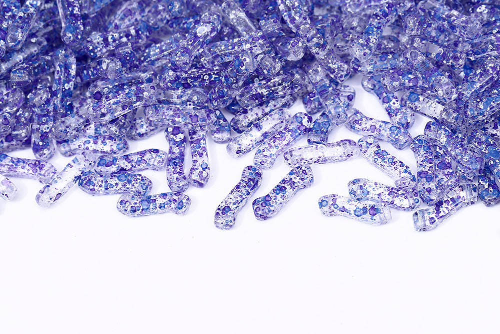 Z Beads 3×10mm Confetti Splash Indigo 2-Hole Czech Beads