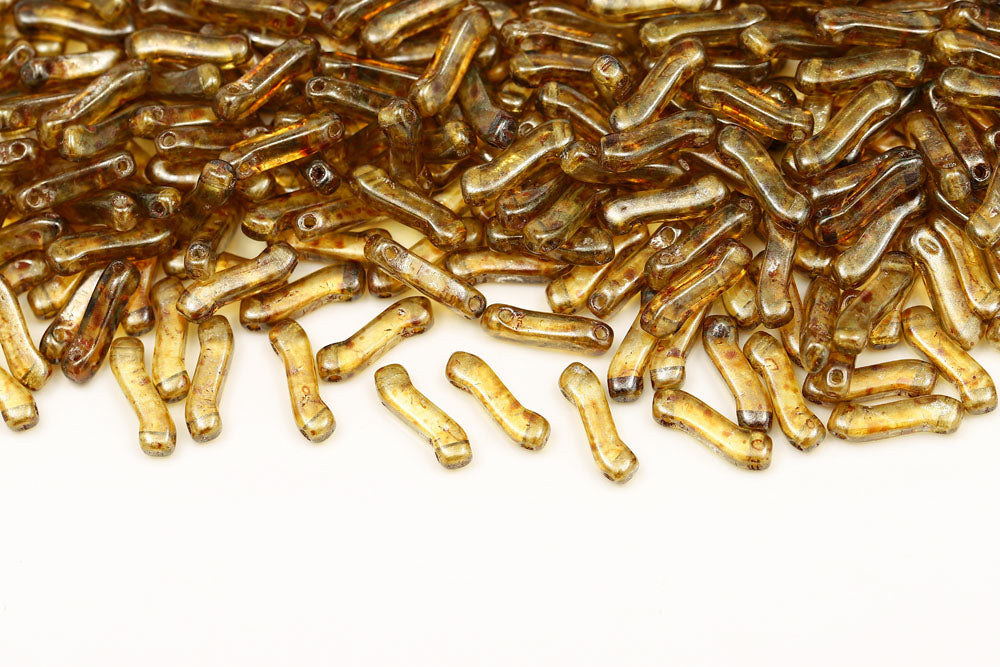 Z Beads 3×10mm Crystal Picasso 2-Hole Czech Beads