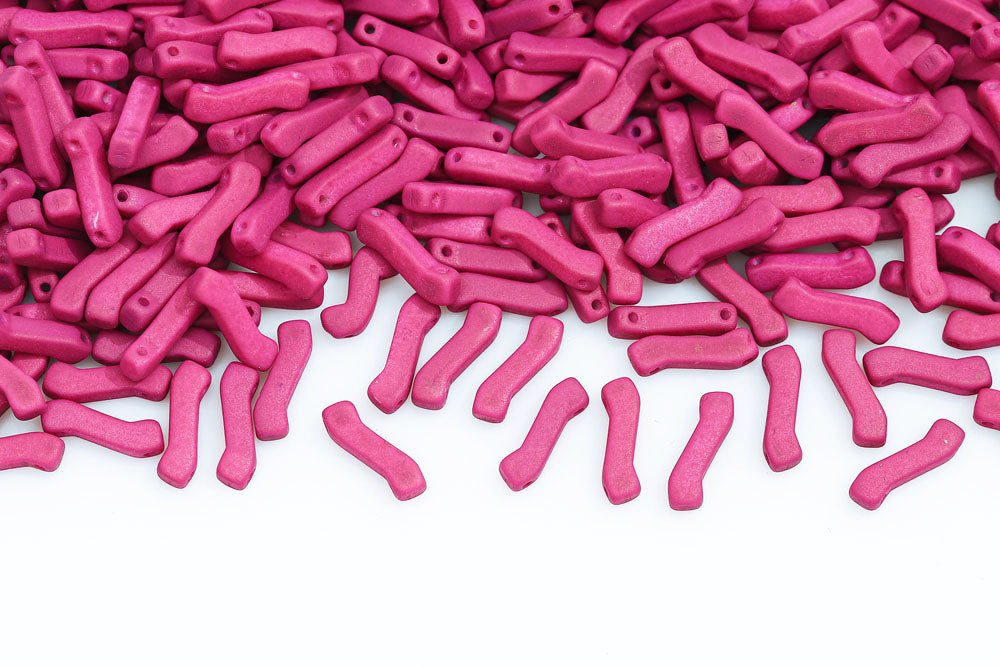 Z Beads 3×10mm Alabaster Violet Neon 2-Hole Czech Beads