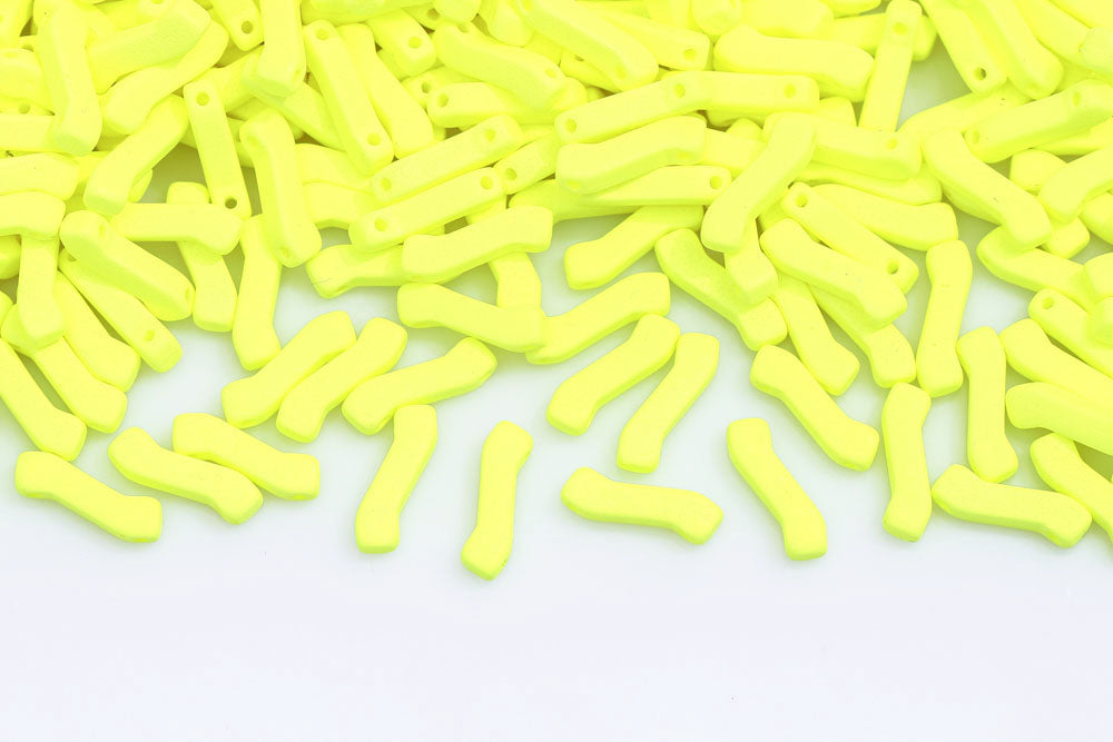 Z Beads 3×10mm Alabaster Lt.Yellow Neon 2-Hole Czech Beads