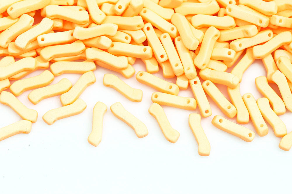 Z Beads 3×10mm Alabaster Orange Neon 2-Hole Czech Beads