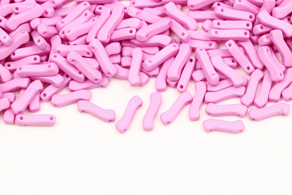 Z Beads 3×10mm Bondeli Rose Neon 2-Hole Czech Beads