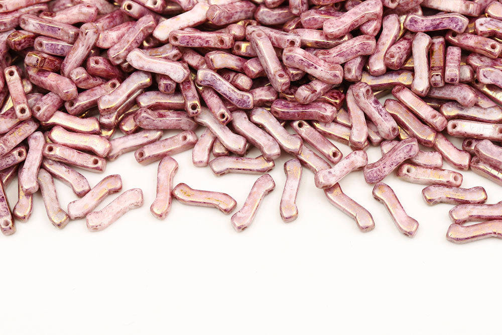 Z Beads 3×10mm Chalk Violet Terracotta 2-Hole Czech Beads