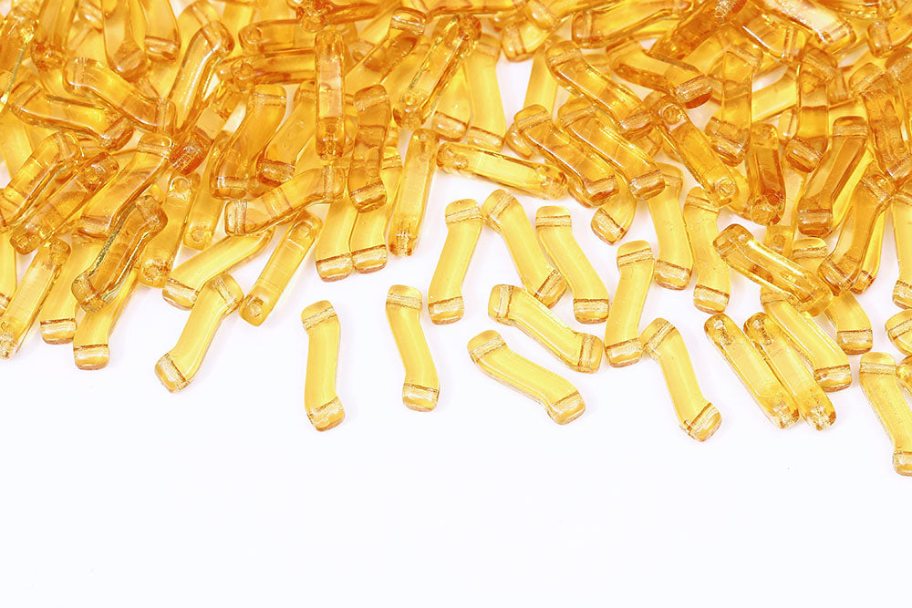 Z Beads 3×10mm Topaz 2-Hole Czech Beads