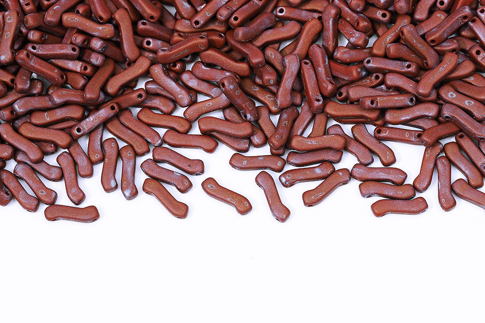 Z Beads 3×10mm Chocolate Nebula Matt 2-Hole Czech Beads