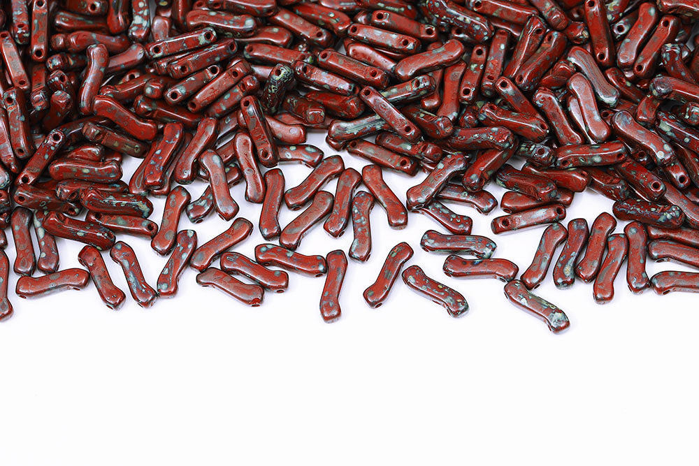 Z Beads 3×10mm Chocolate Travertin 2-Hole Czech Beads