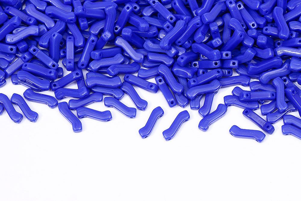 Z Beads 3×10mm Opaque Medium Blue 2-Hole Czech Beads