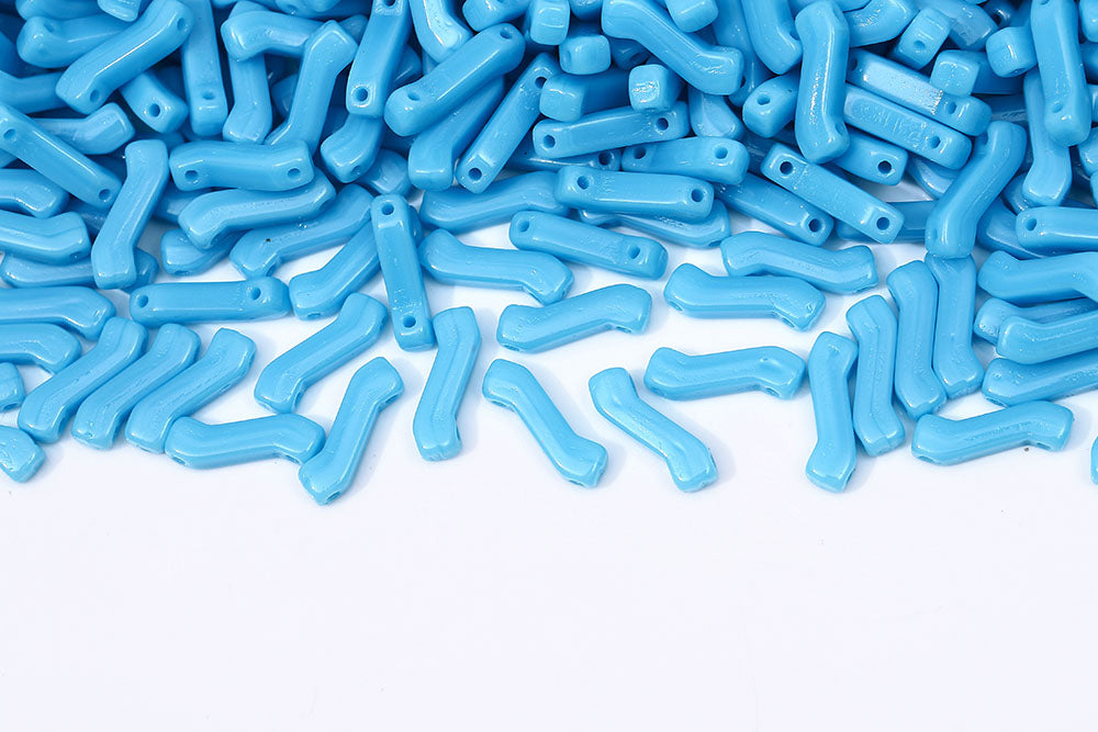 Z Beads 3×10mm Turquoise Blue 2-Hole Czech Beads