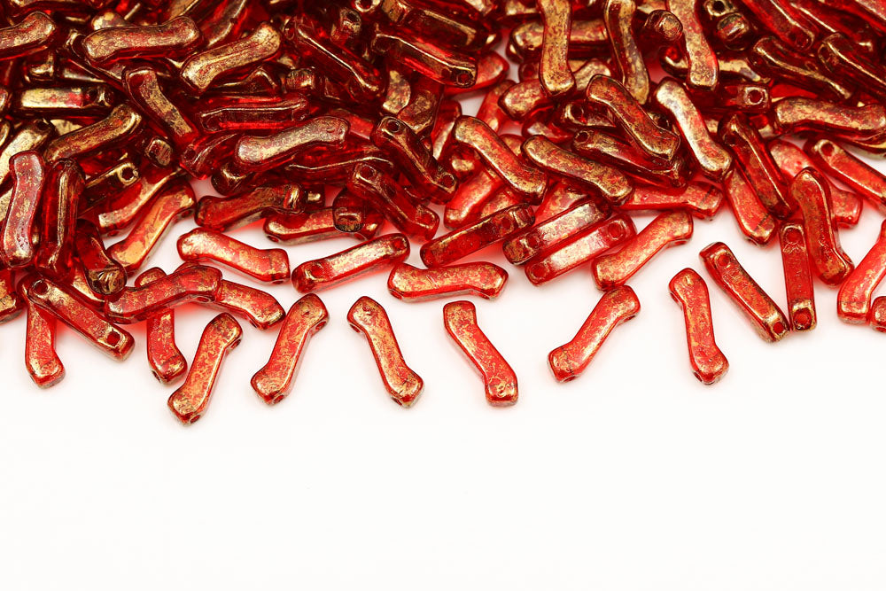 Z Beads 3×10mm Siam Violet Terracotta 2-Hole Czech Beads