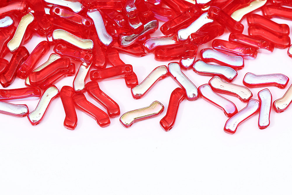 Z Beads 3×10mm Siam AB 2-Hole Czech Beads